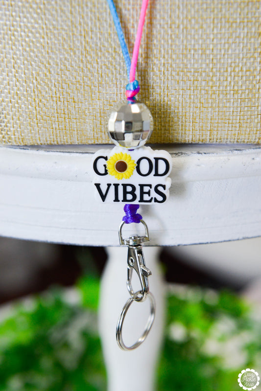 Neon Good Vibes Lanyard