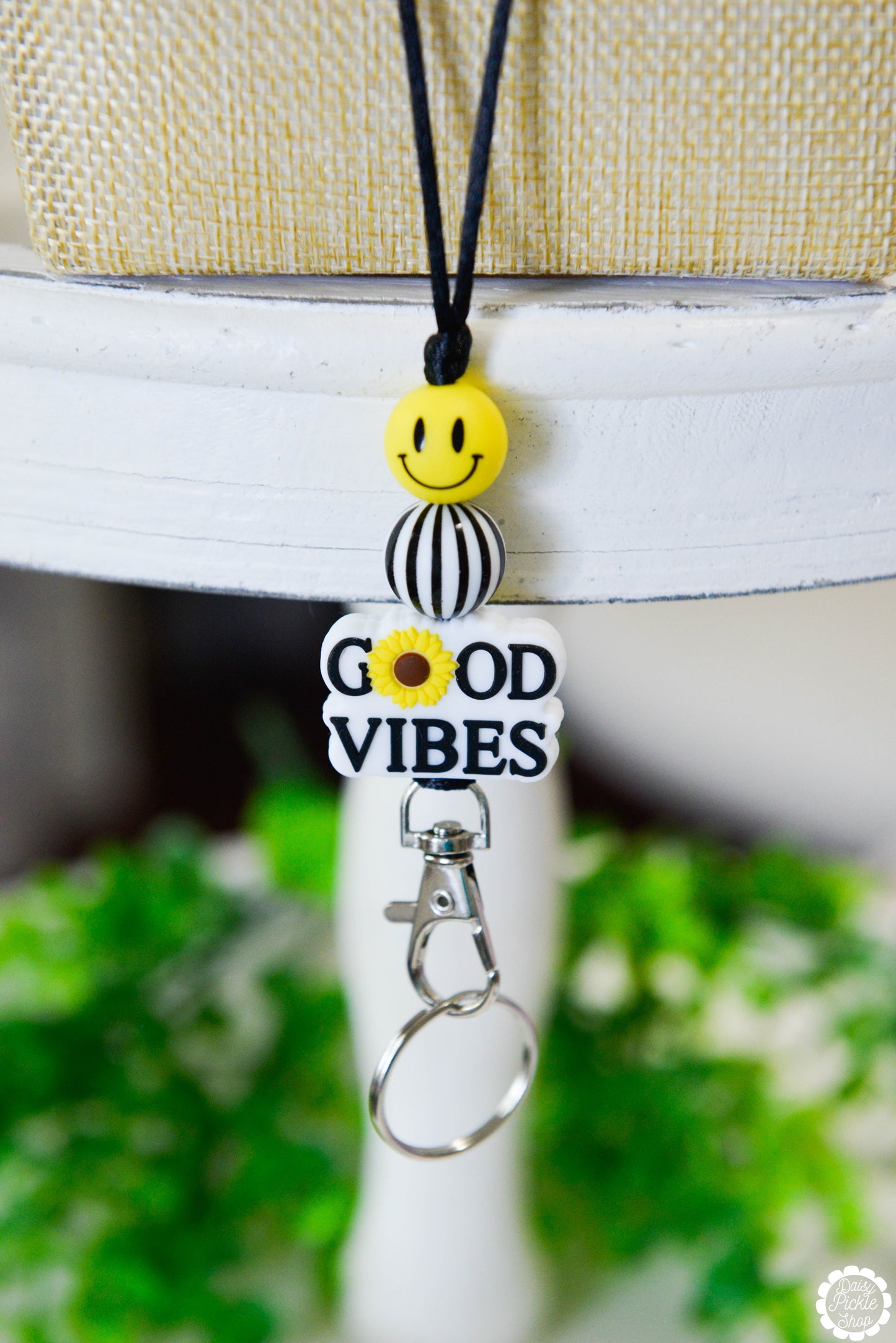 Smiley Good Vibes Lanyard