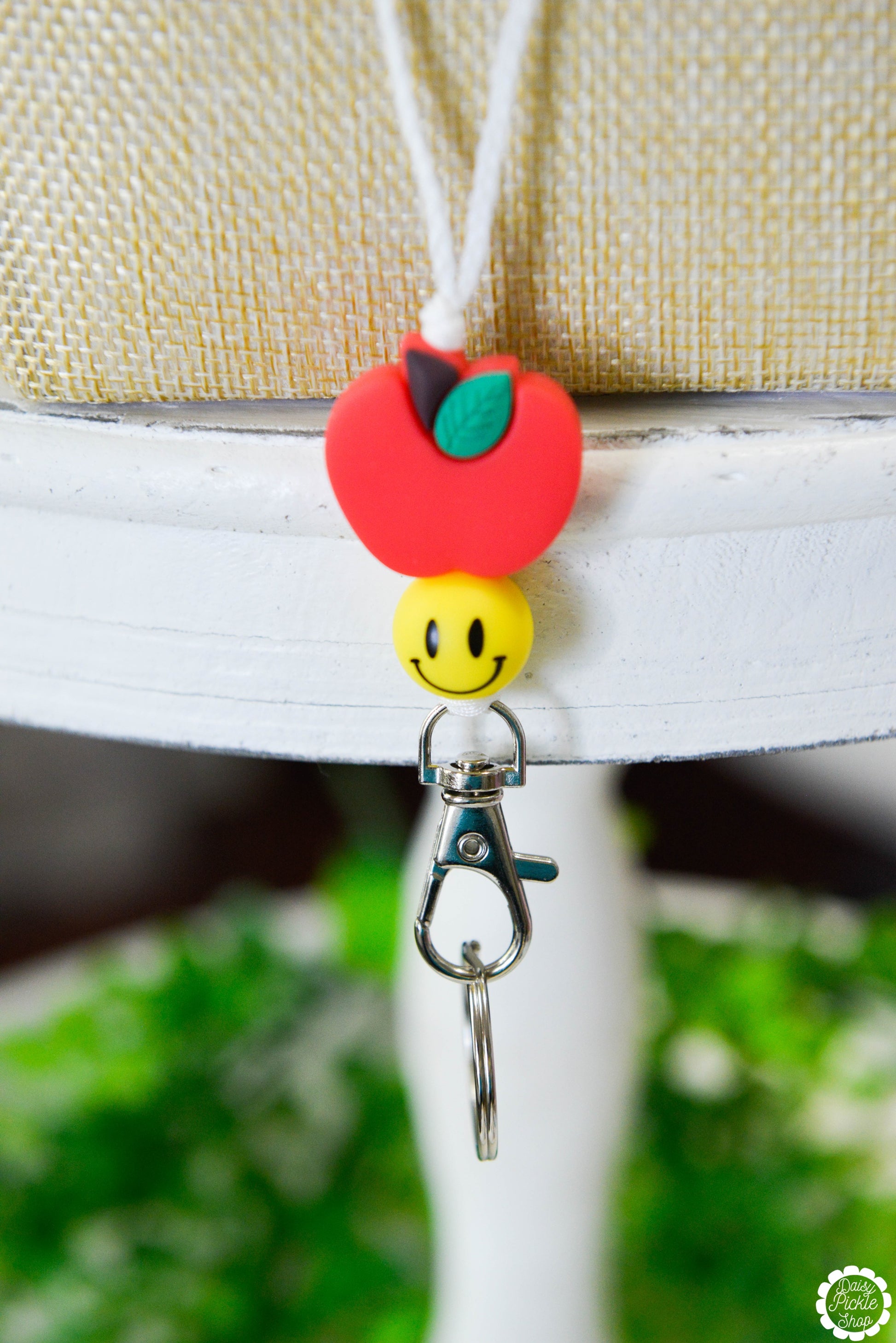 Smiley Apple Lanyard