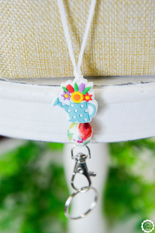 Flower Watering Can Lanyard