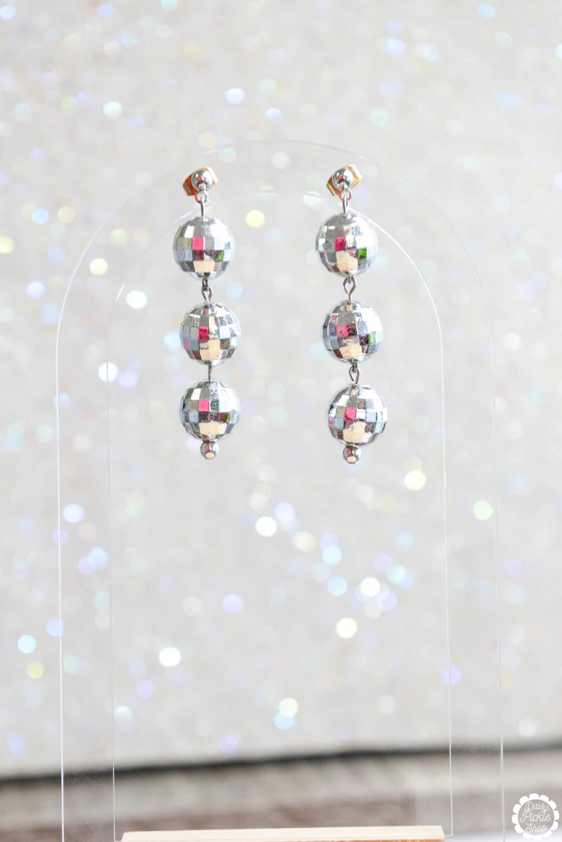 Disco Ball Trio Stack Earrings