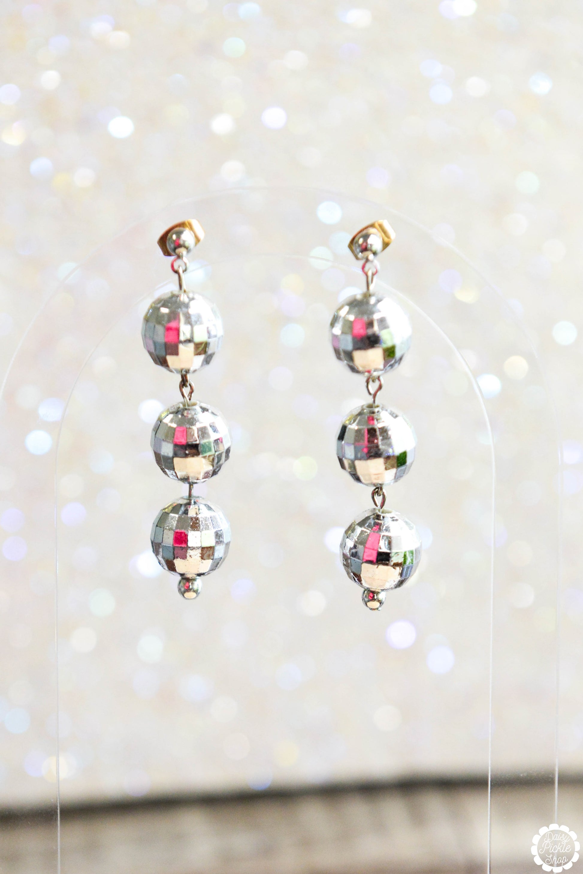 Disco Ball Trio Stack Earrings