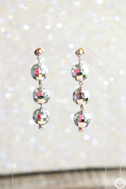 Disco Ball Trio Stack Earrings