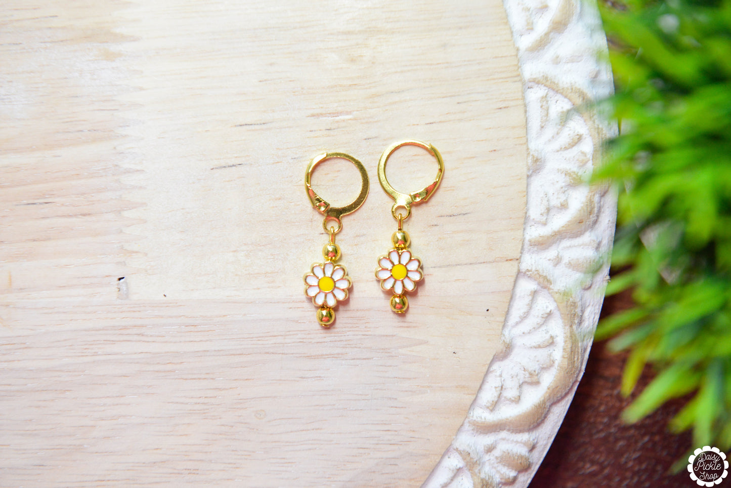 Gold Plated Daisy Earrings