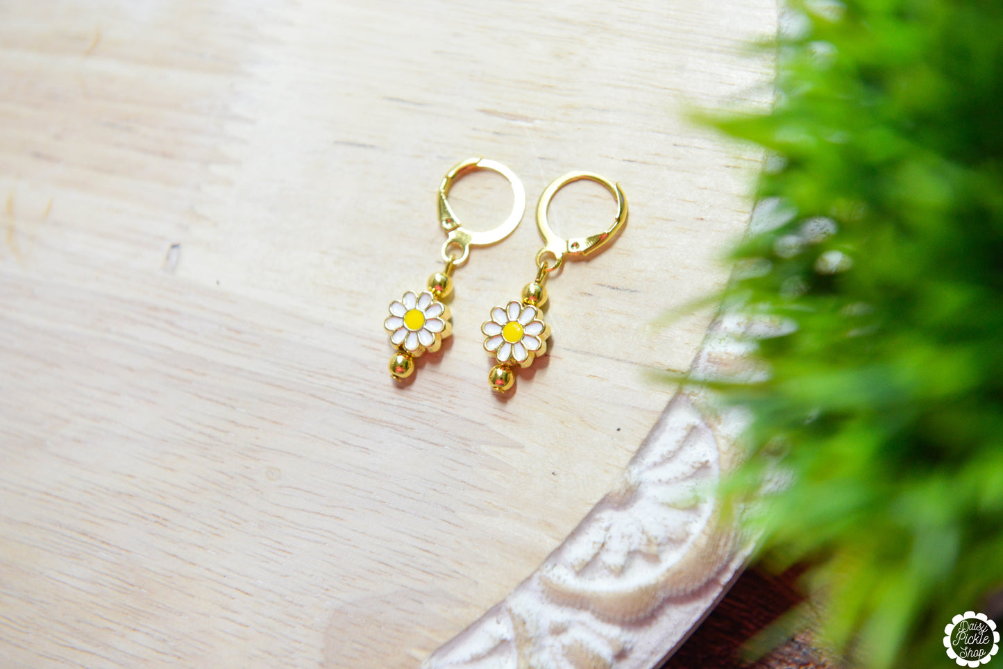 Gold Plated Daisy Earrings