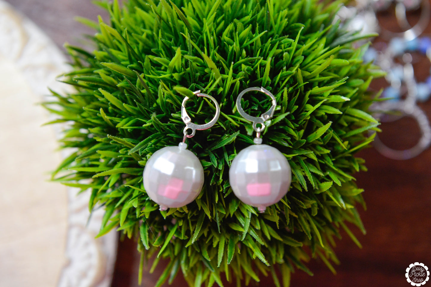 Pearlescent Disco Ball Earrings