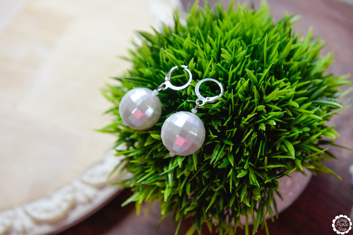 Pearlescent Disco Ball Earrings