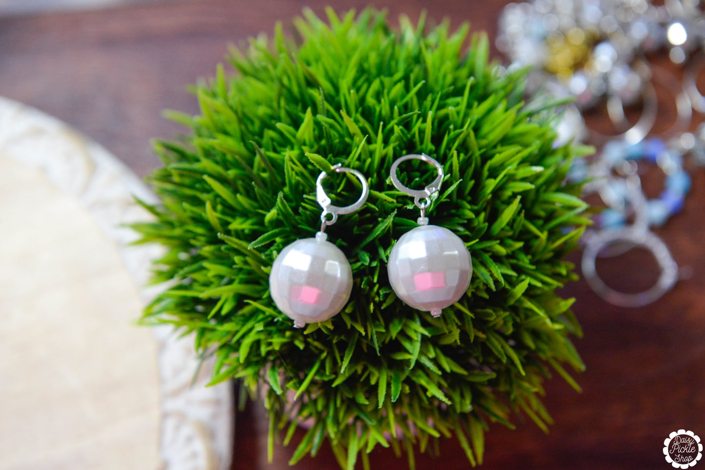 Pearlescent Disco Ball Earrings