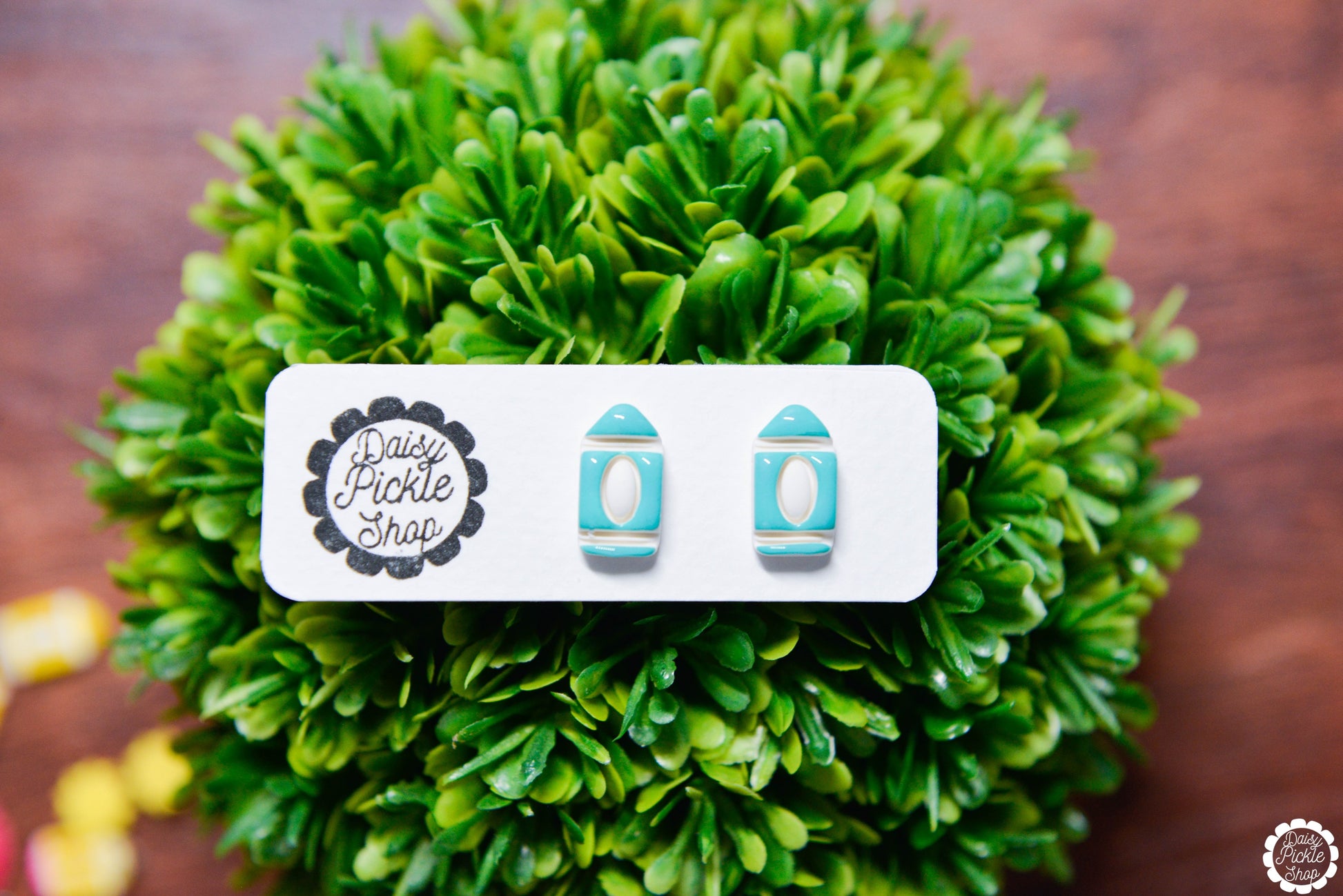 Turquoise Crayon Stud Earrings