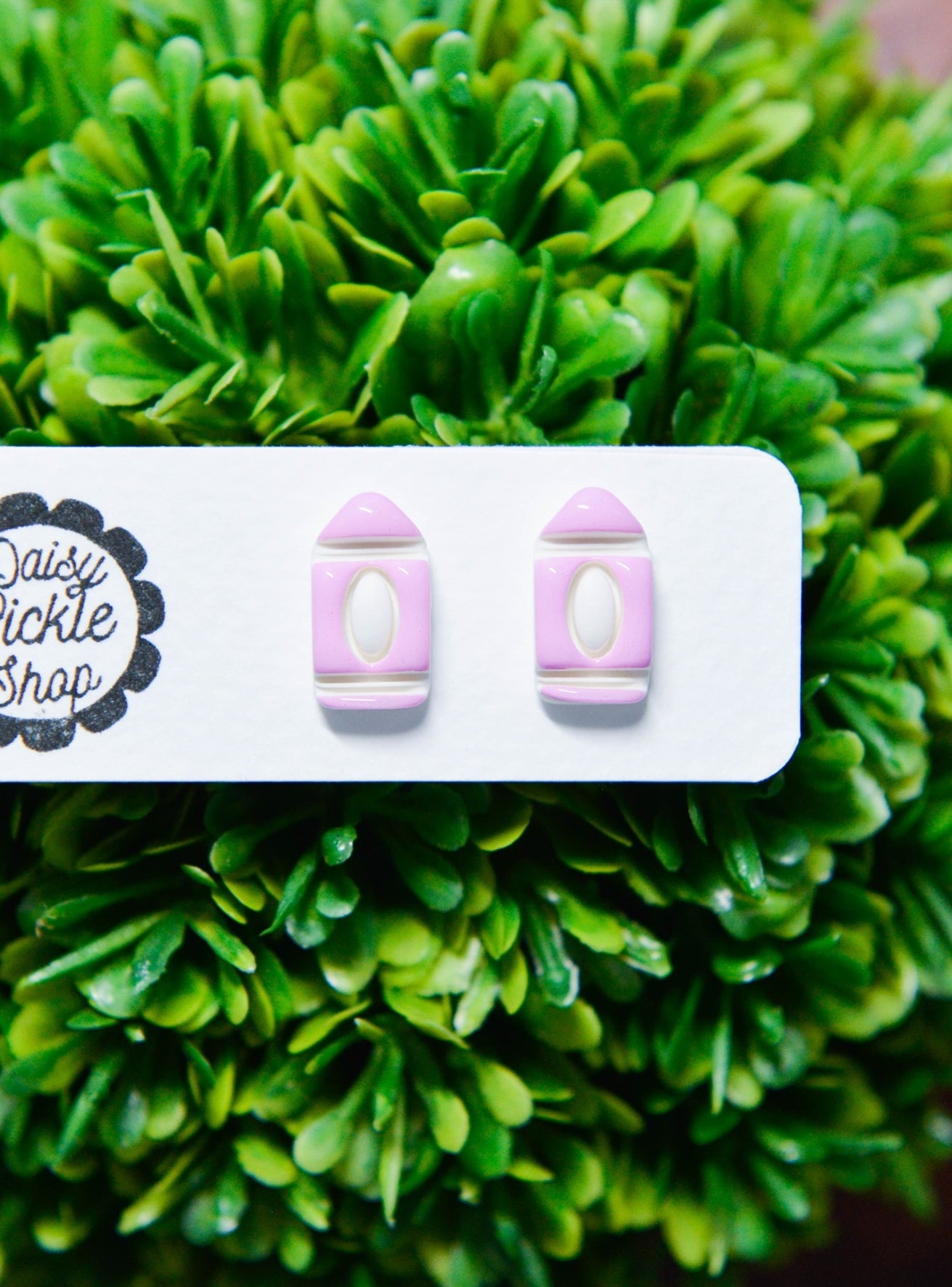 Pink Crayon Stud Earrings