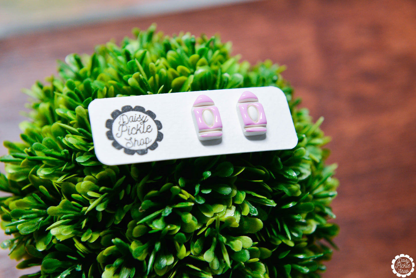 Pink Crayon Stud Earrings