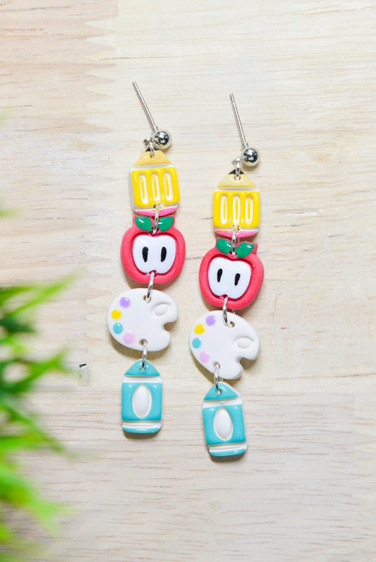 School Supplies Stack Earrings