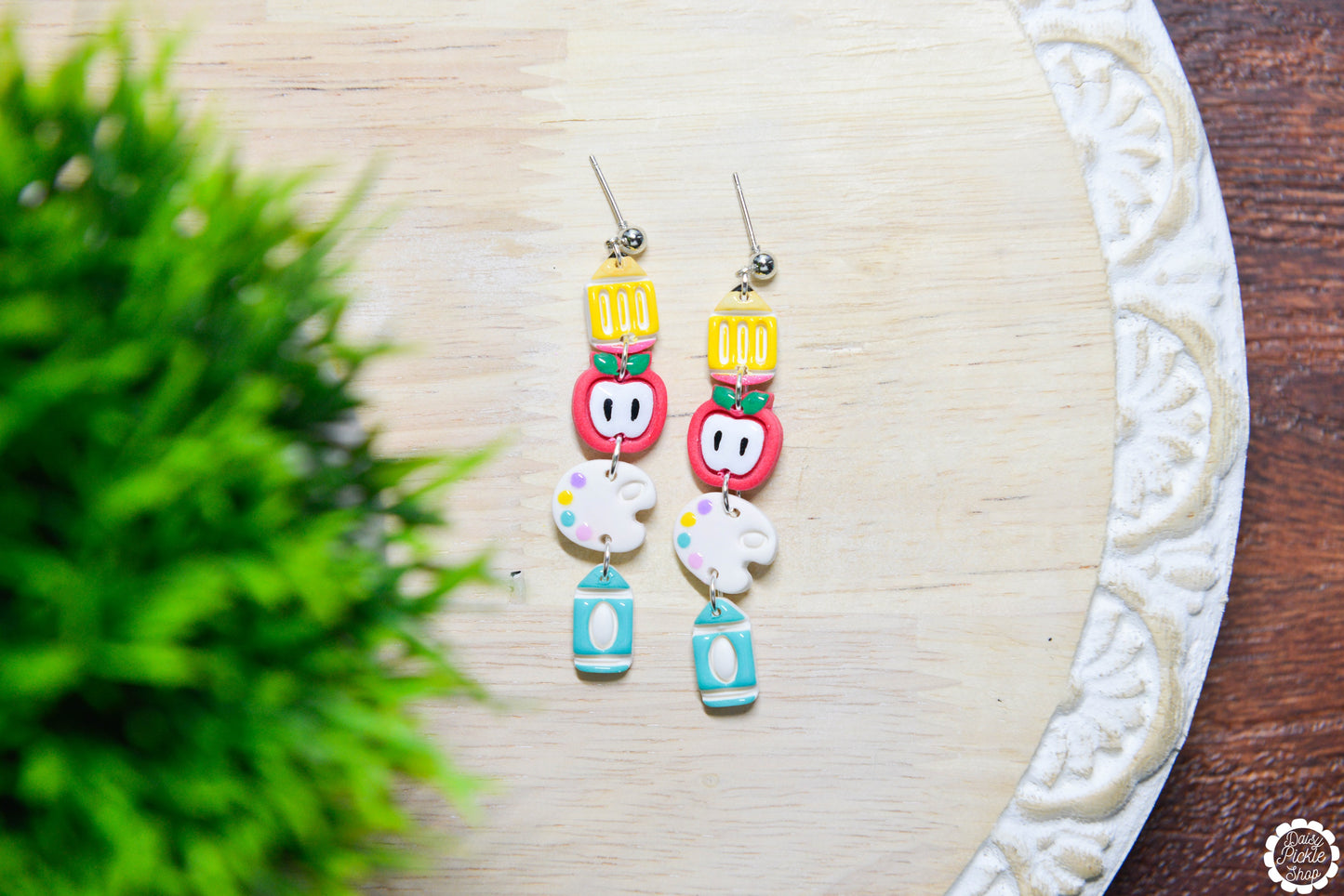 School Supplies Stack Earrings