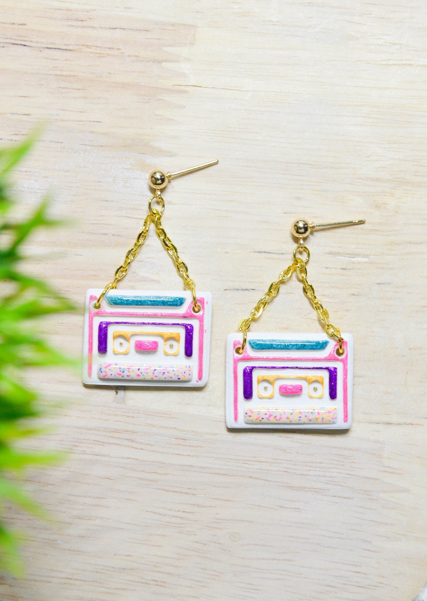 90s Casette Tape Chain Earrings