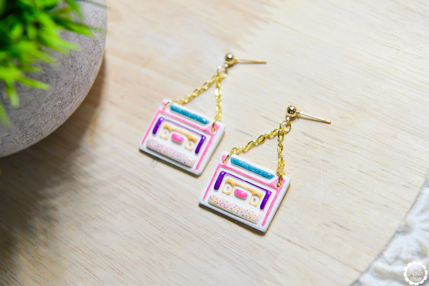 90s Casette Tape Chain Earrings