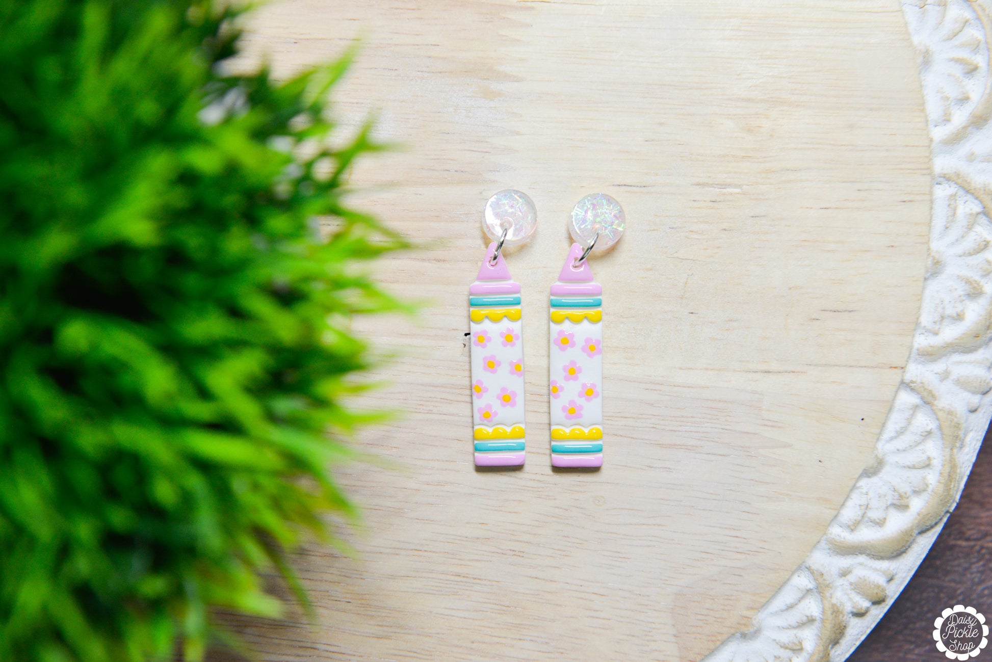 Flower Sparkle Crayon Earrings