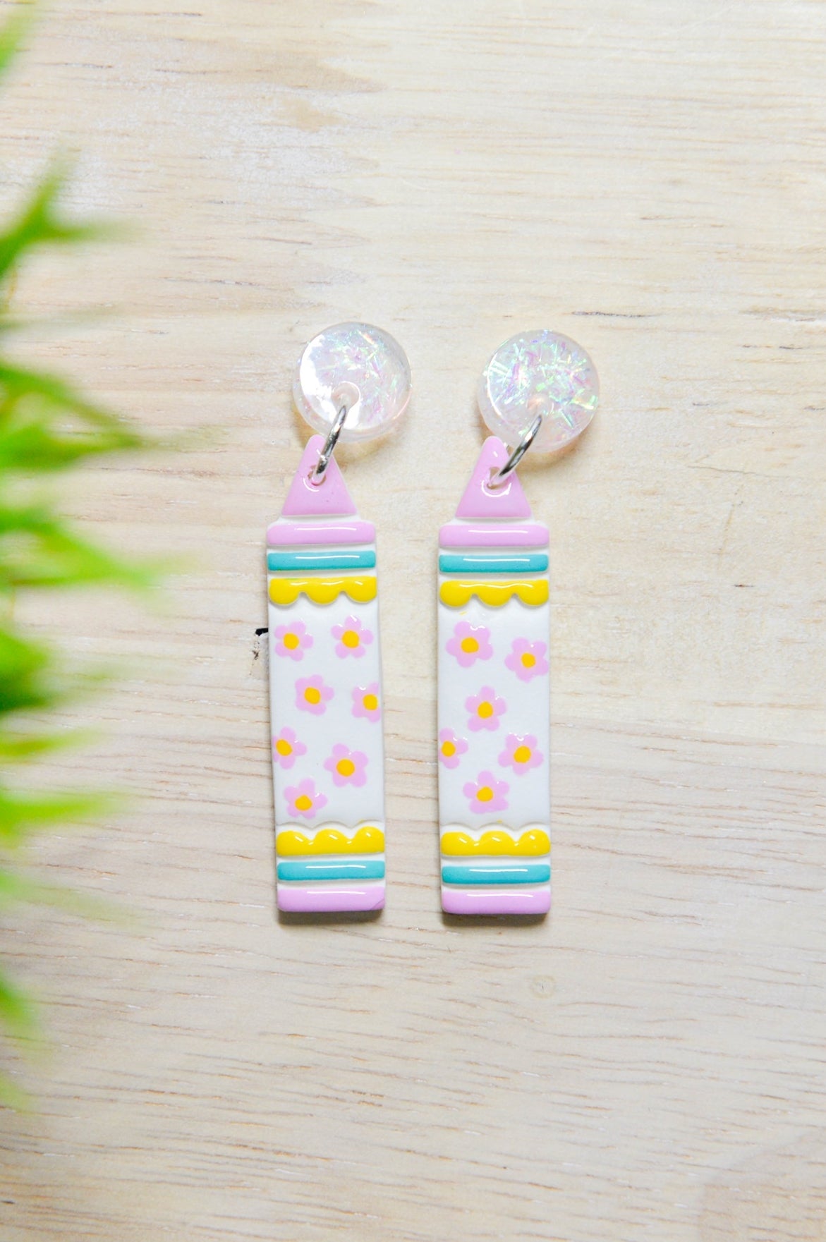 Flower Sparkle Crayon Earrings