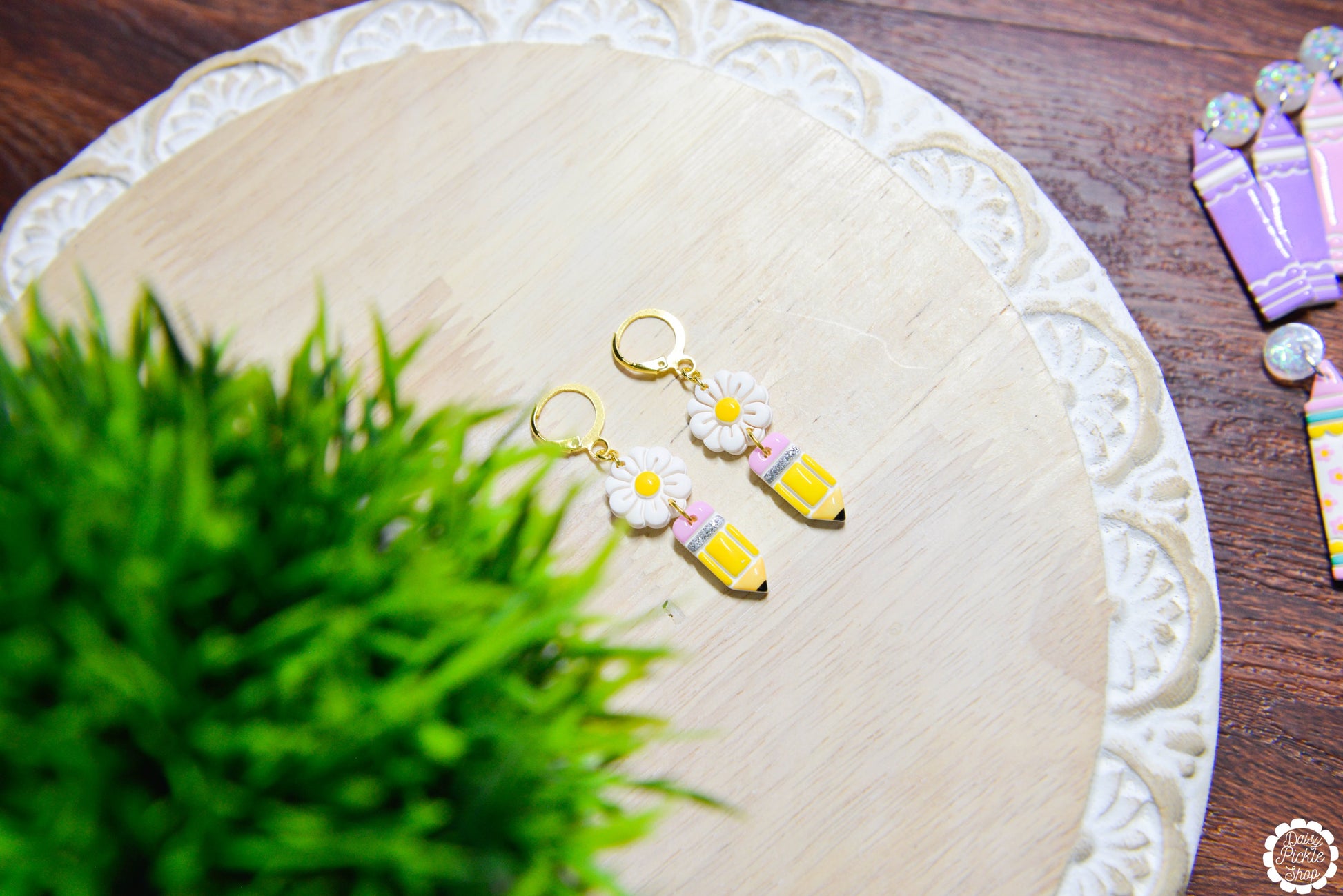 Daisy Pencil Earrings