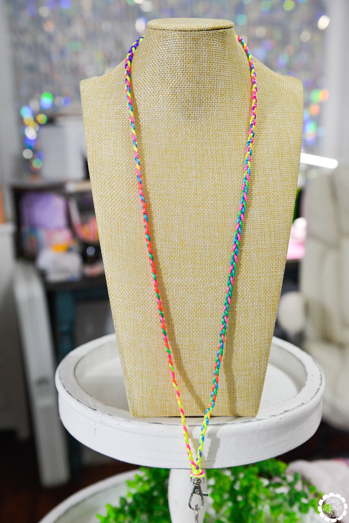 Braided Rainbow Lanyard