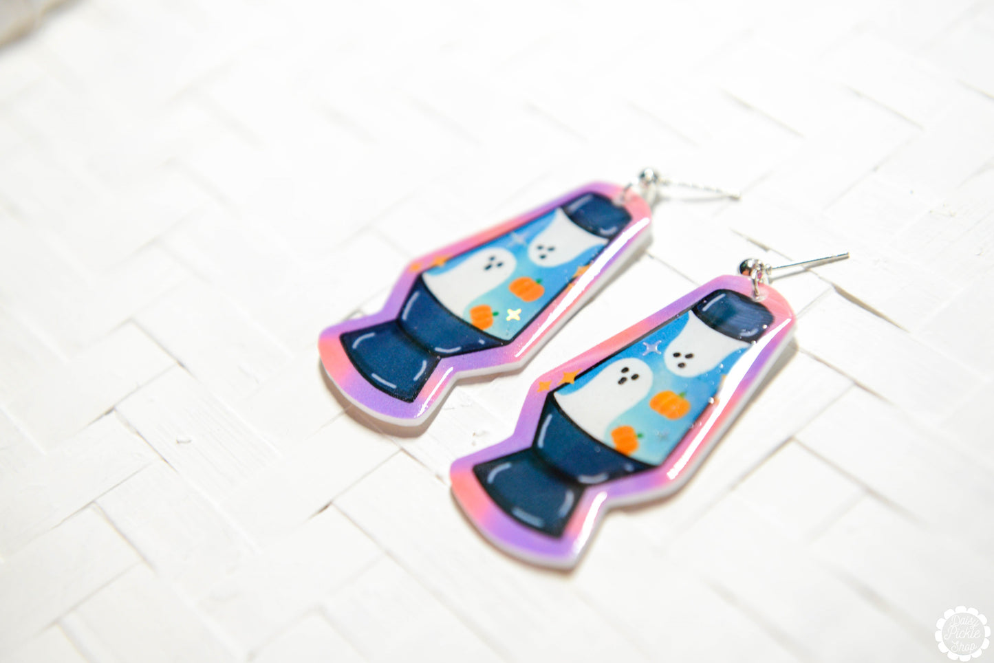 Ghost Lava Lamp Earrings