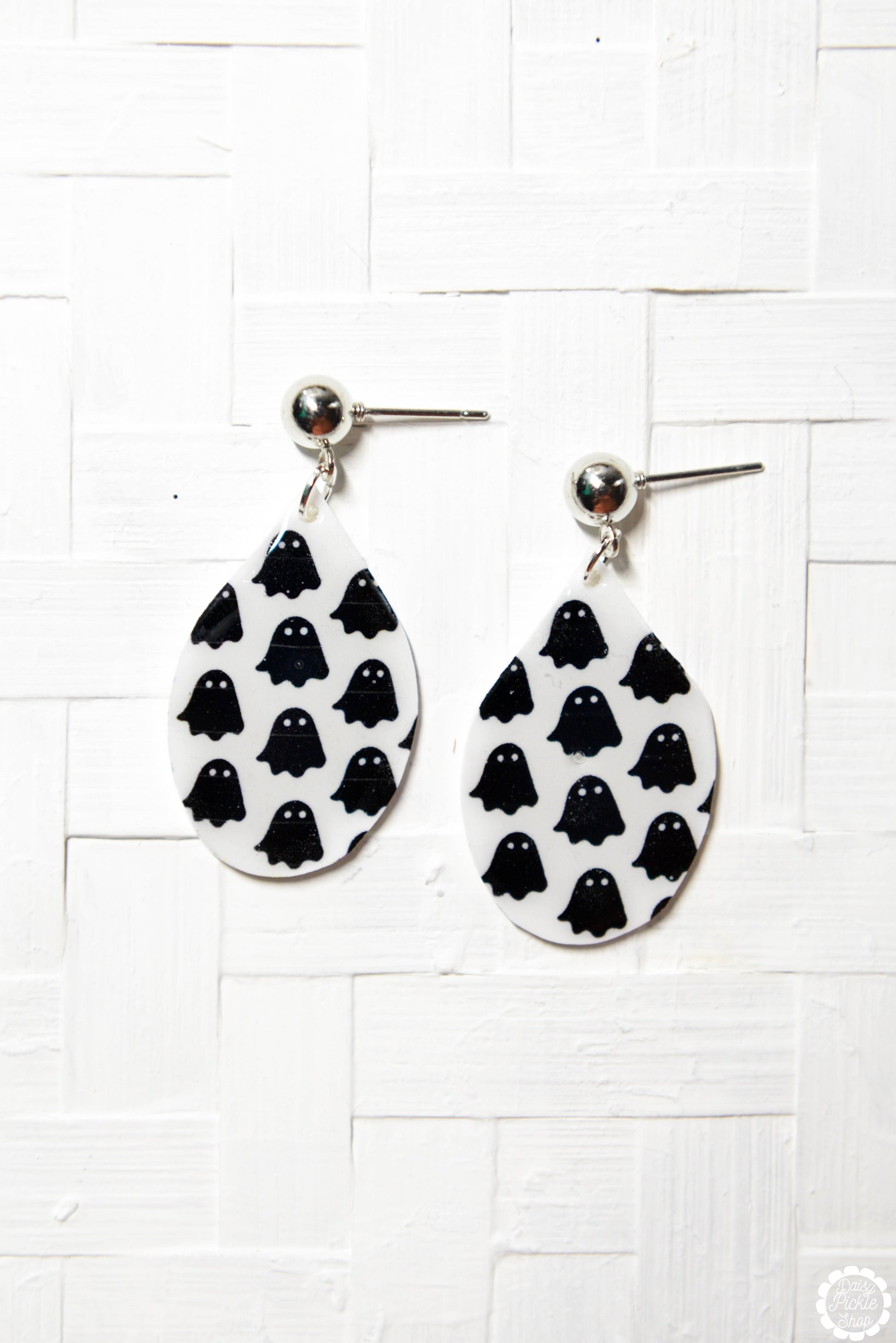 Black and White Ghost Earrings