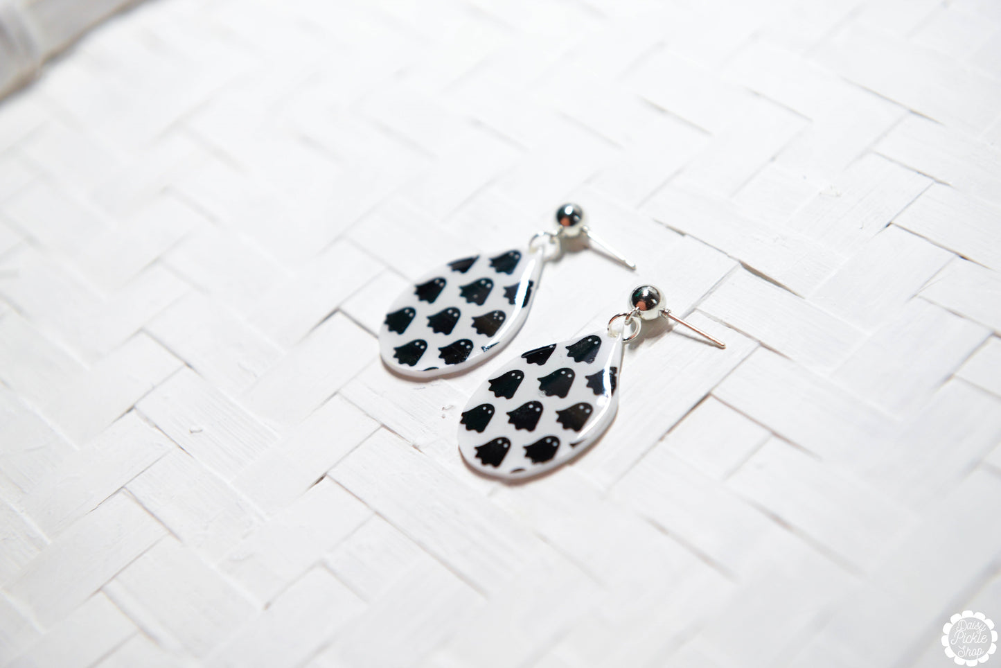 Black and White Ghost Earrings