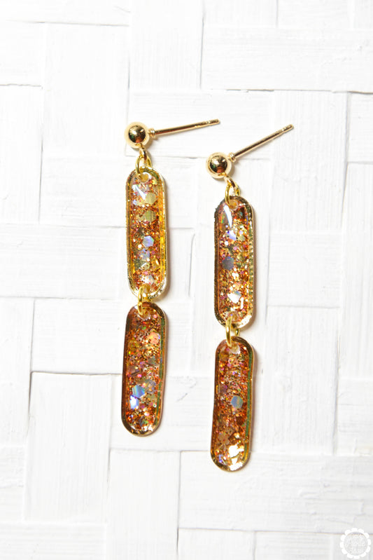 Pumpkin Spice Oval Drop Earrings