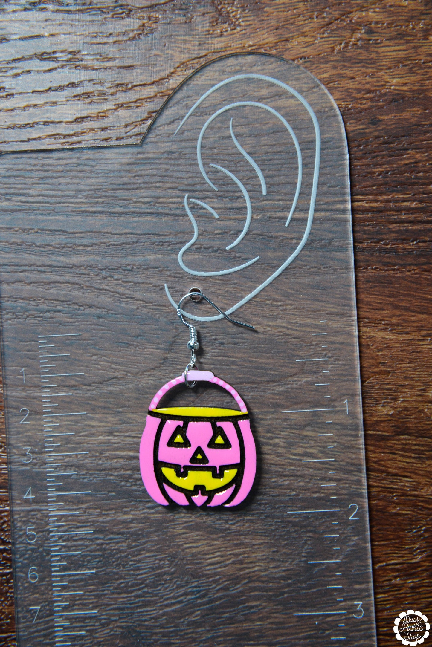 Pink Pumpkin Bucket Earrings  Media 2 of 2