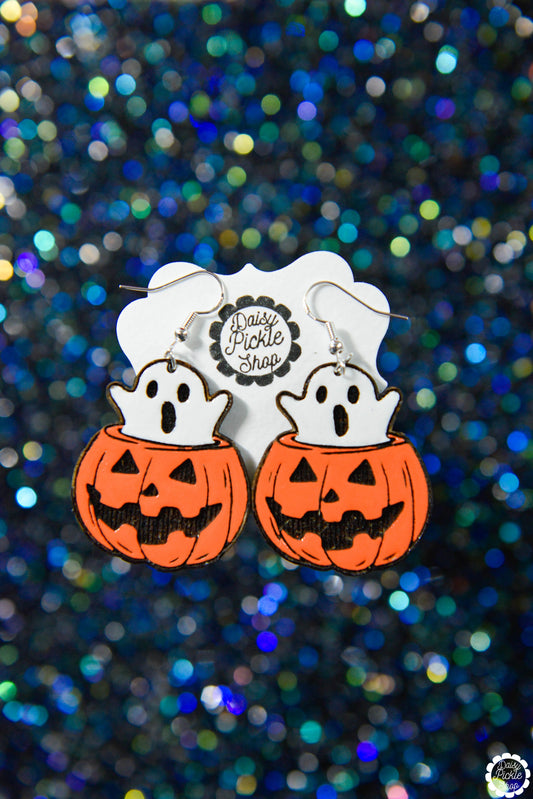 Pumpkin Ghost Earrings