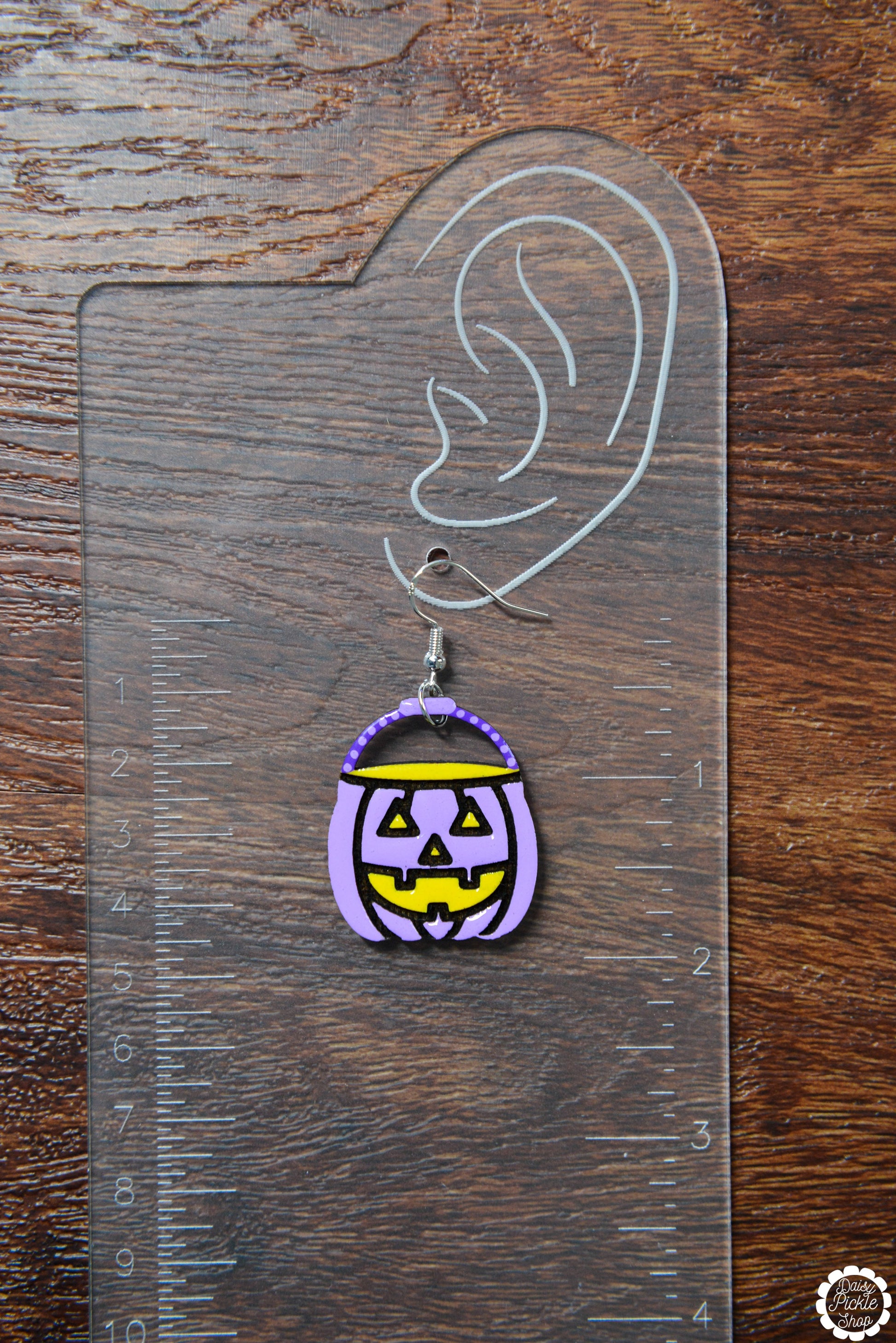 Purple Pumpkin Bucket Earrings