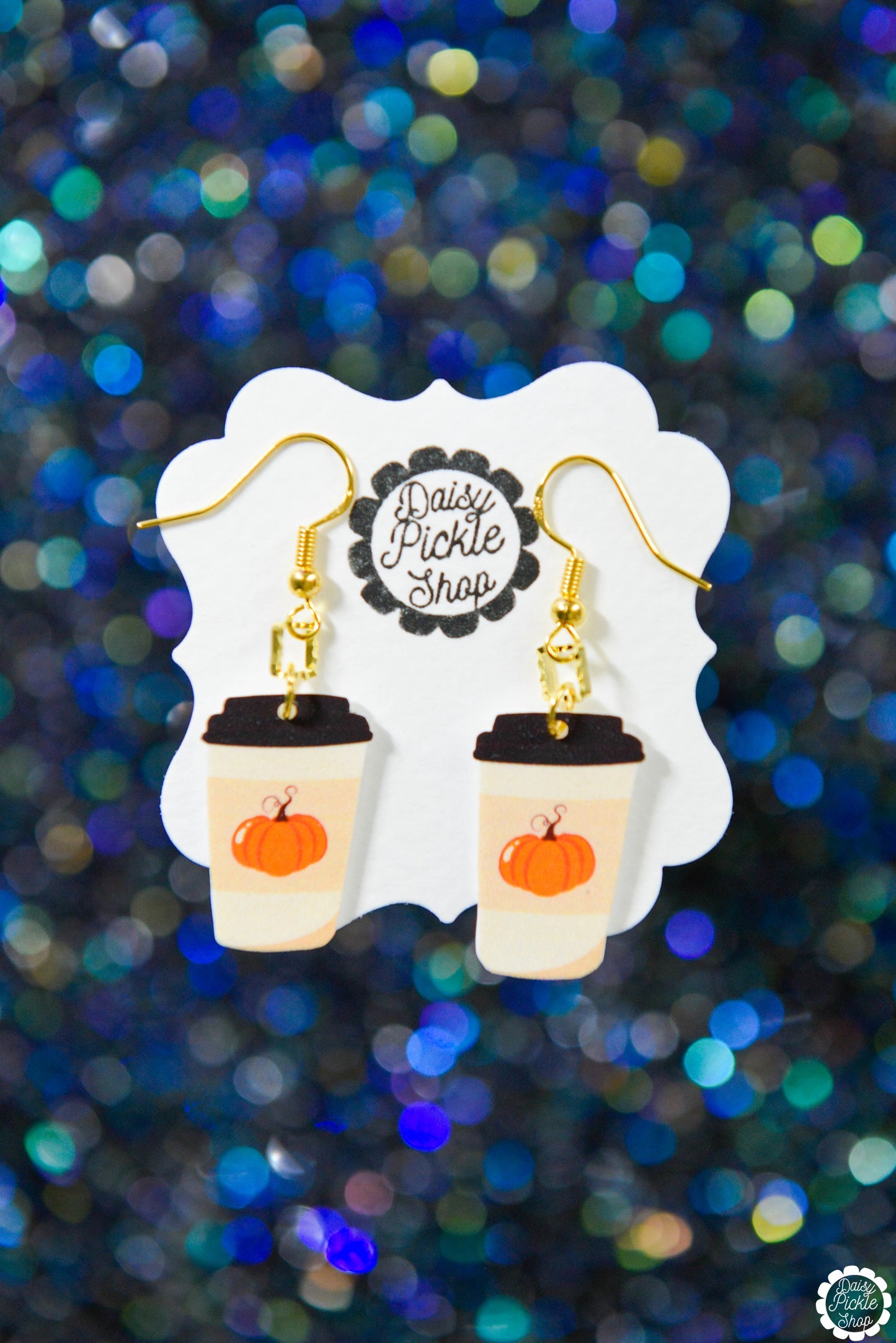 Sparkly Pumpkin Spice Latte Earrings