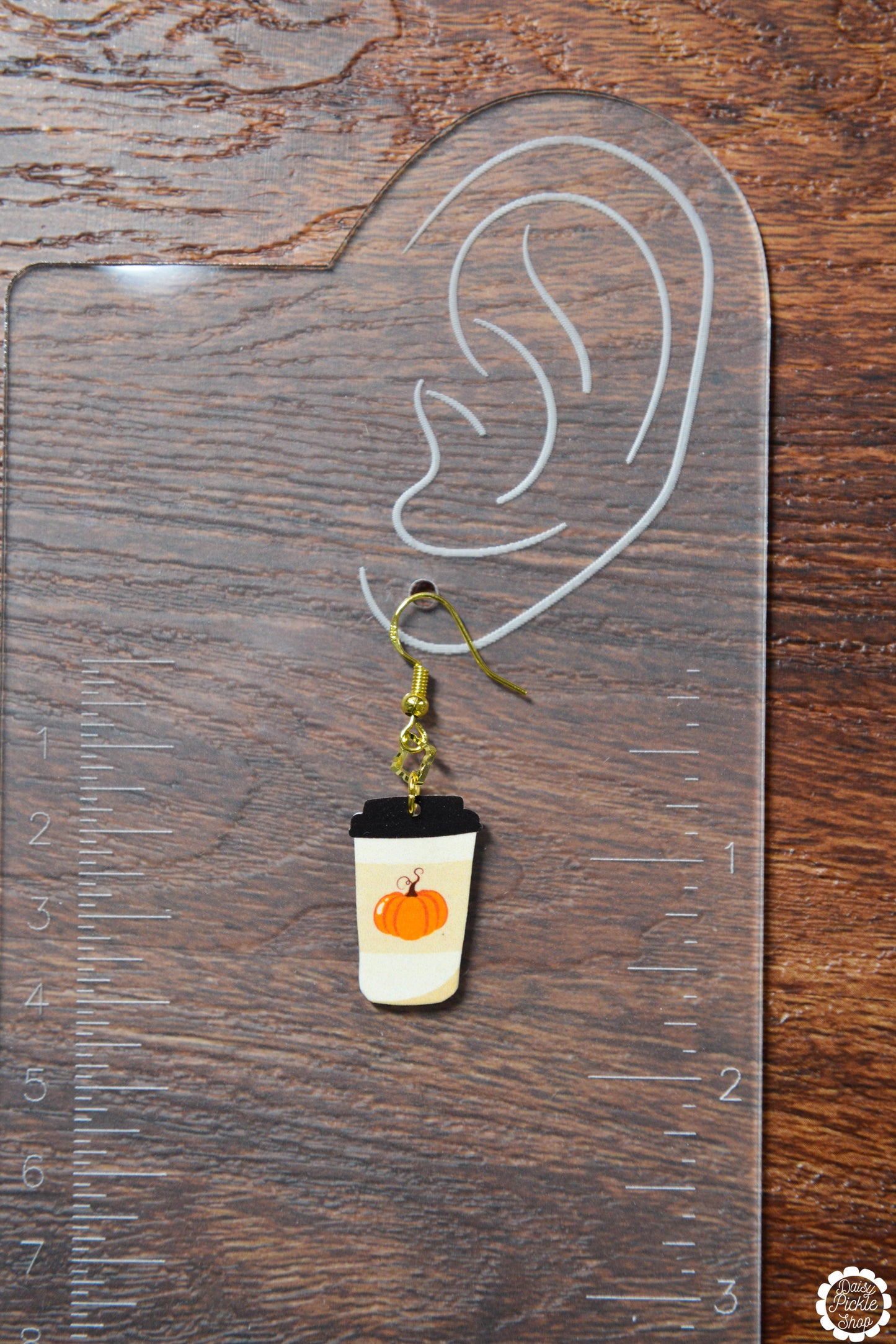 Sparkly Pumpkin Spice Latte Earrings