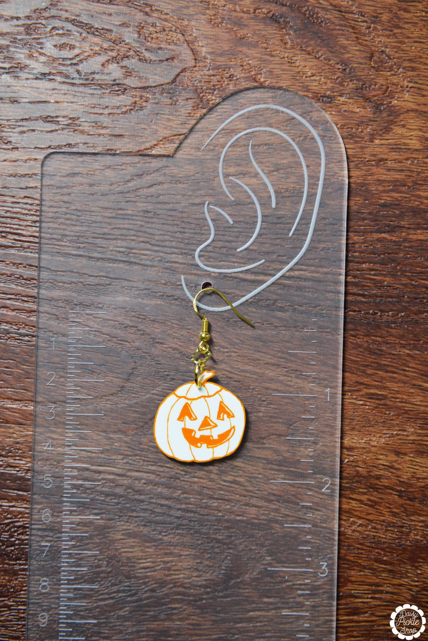 Sparkly Orange Jack O Lantern Earrings  Media 2 of 2