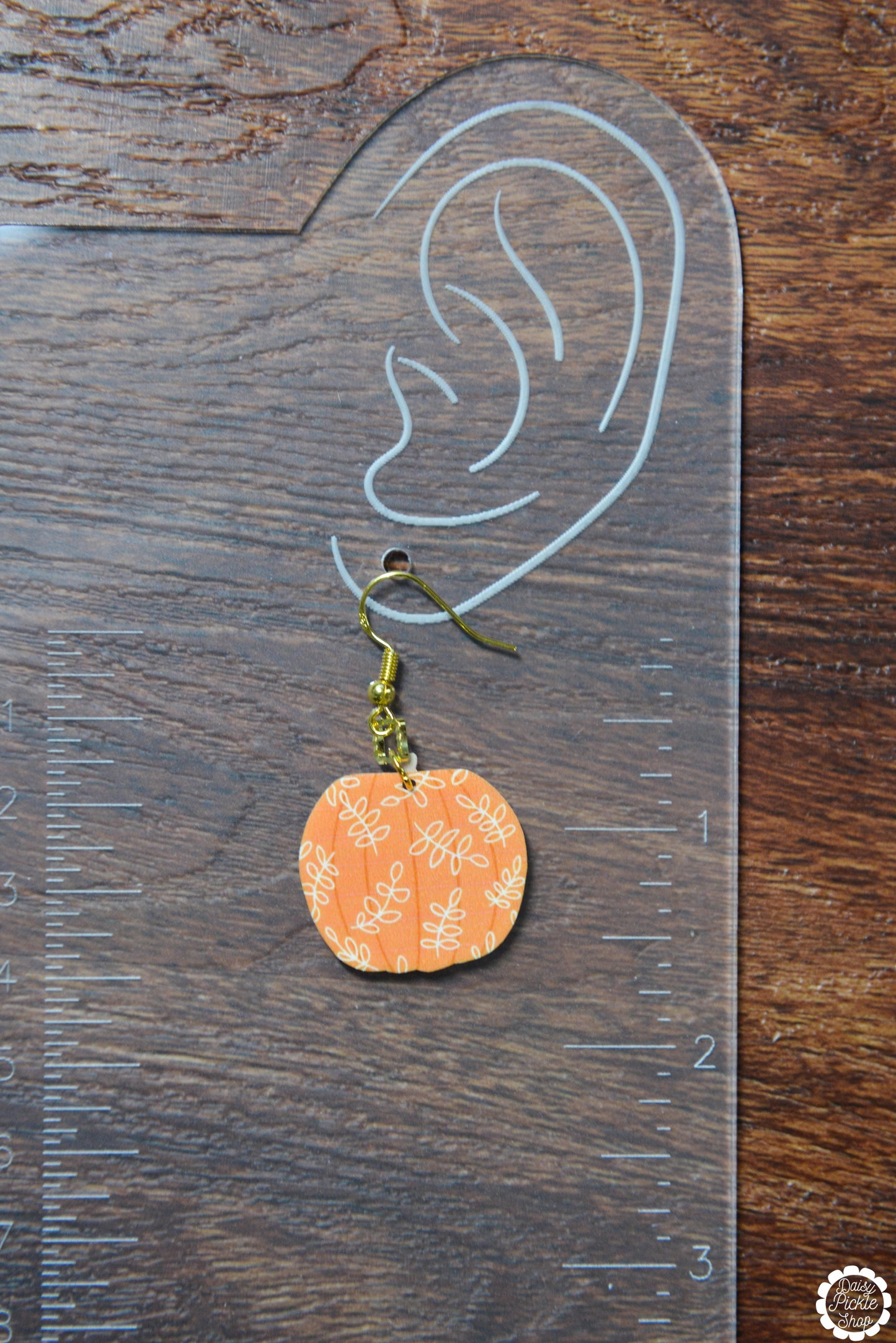 Orange Leaves Sparkle Pumpkin Earrings