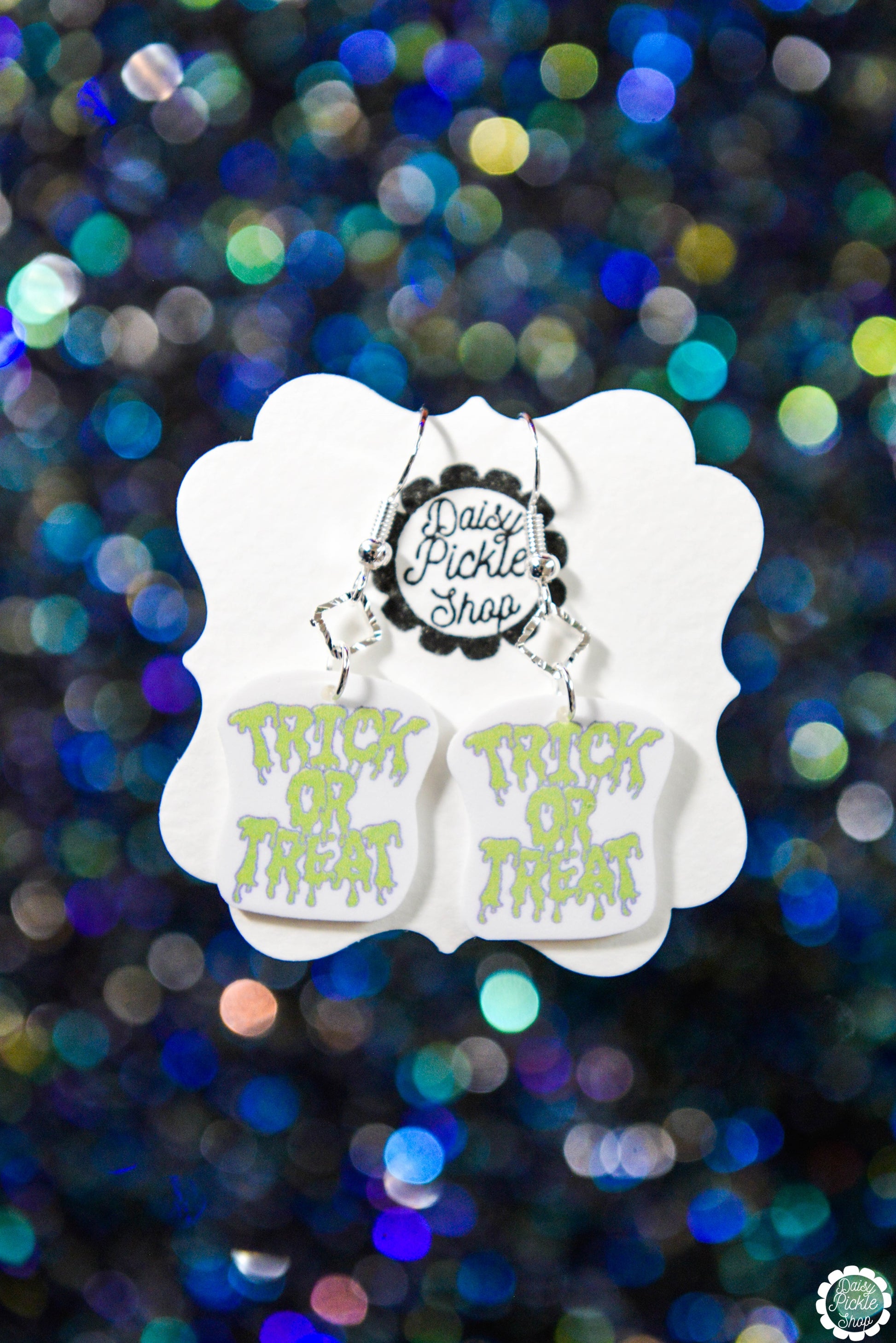 Green Slime Trick or Treat Earrings  Media 1 of 2