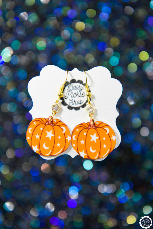 Starry Pumpkin Sky Earrings