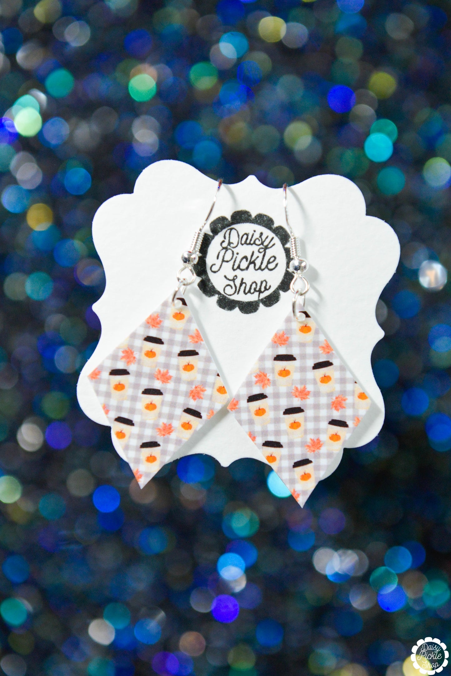 Pumpkin Spice Latte Collage Earrings