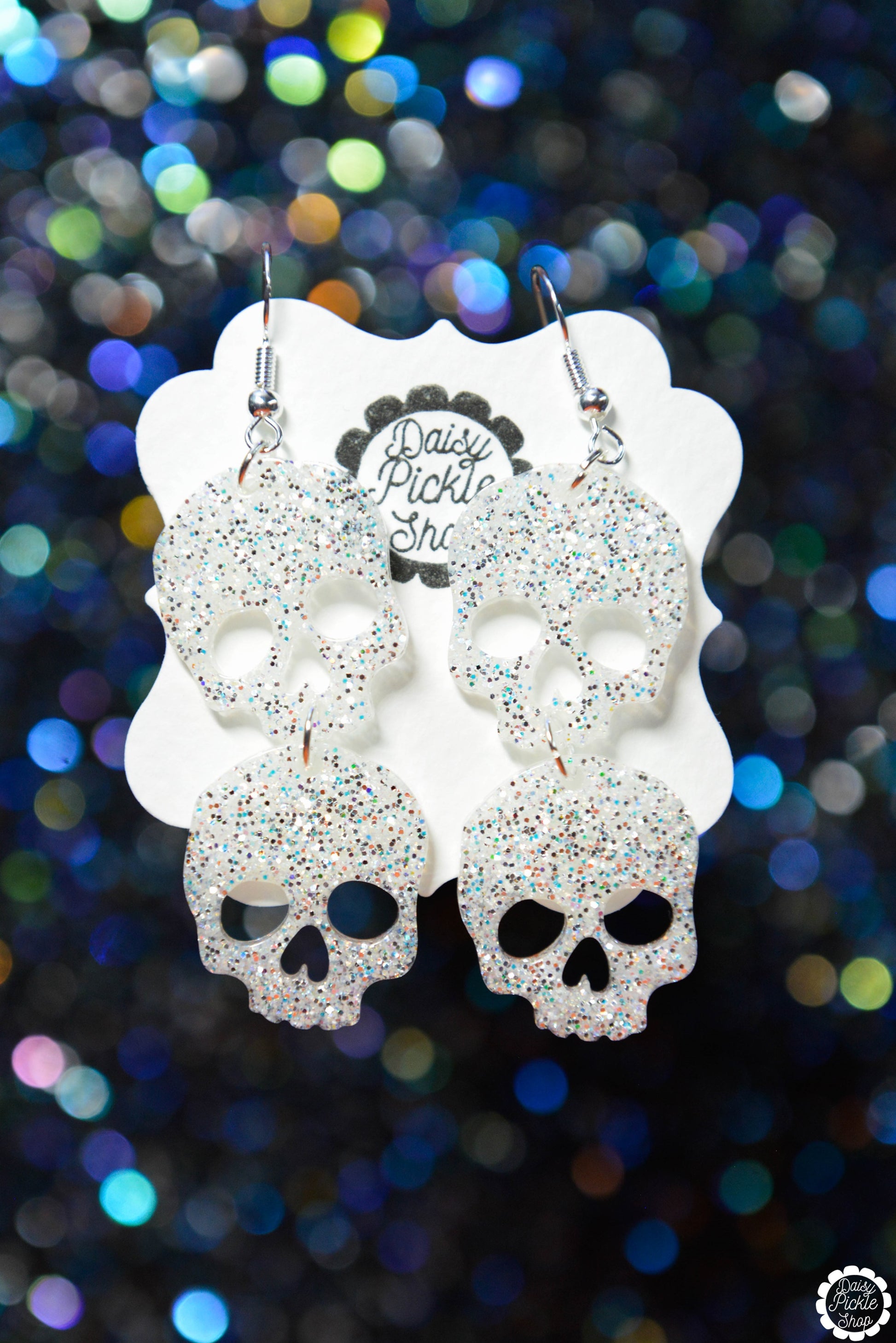 Sparkly Skull Stack Earring