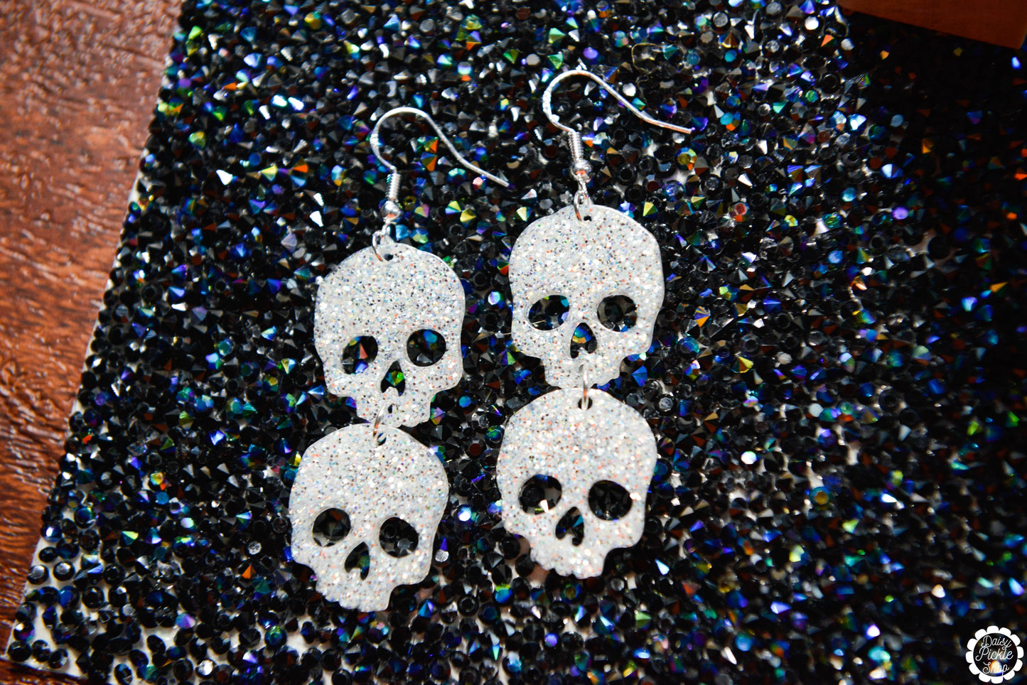 Sparkly Skull Stack Earrings