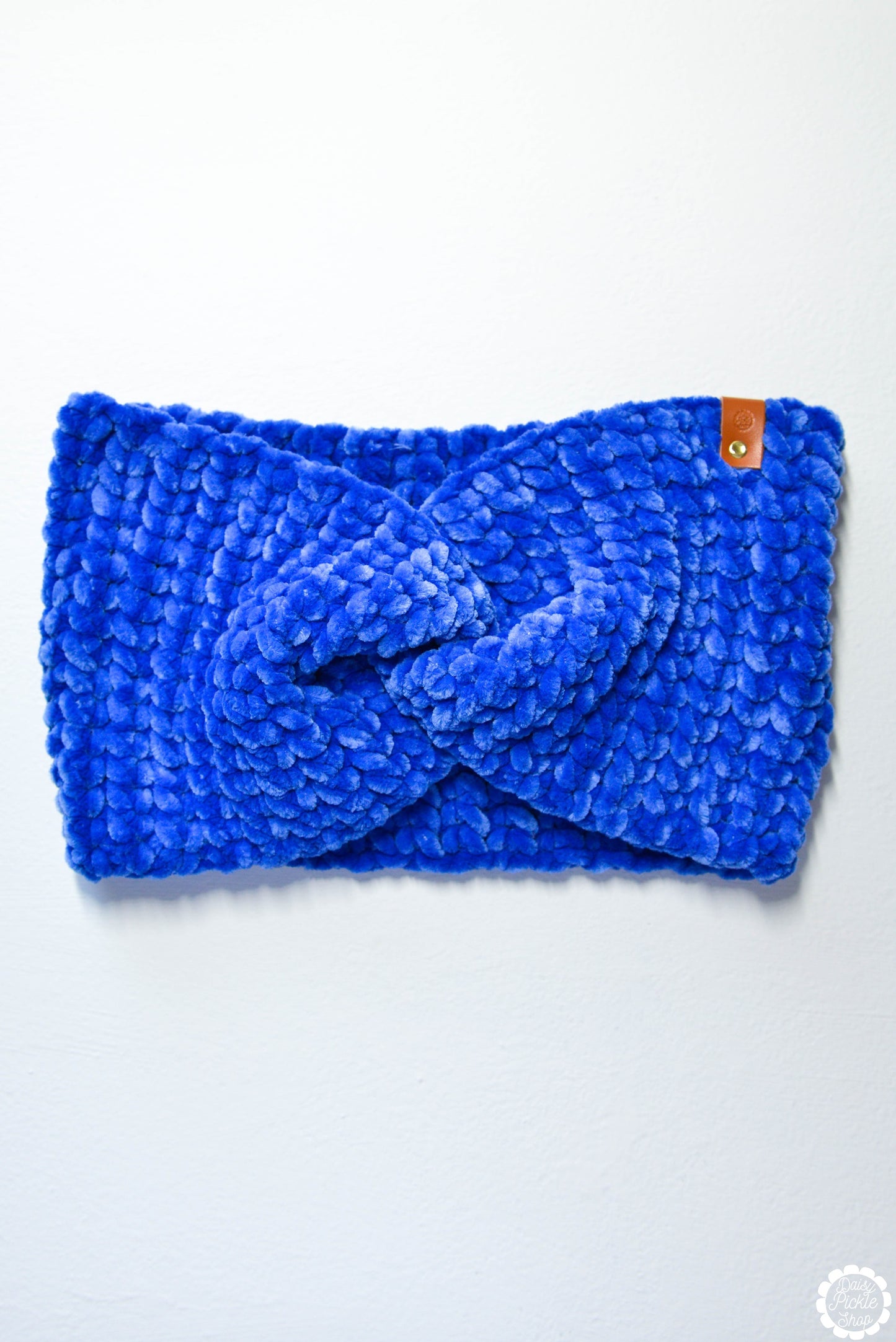 Cobalt Blue Crushed Velvet Ear Warmer  Media 1 of 3