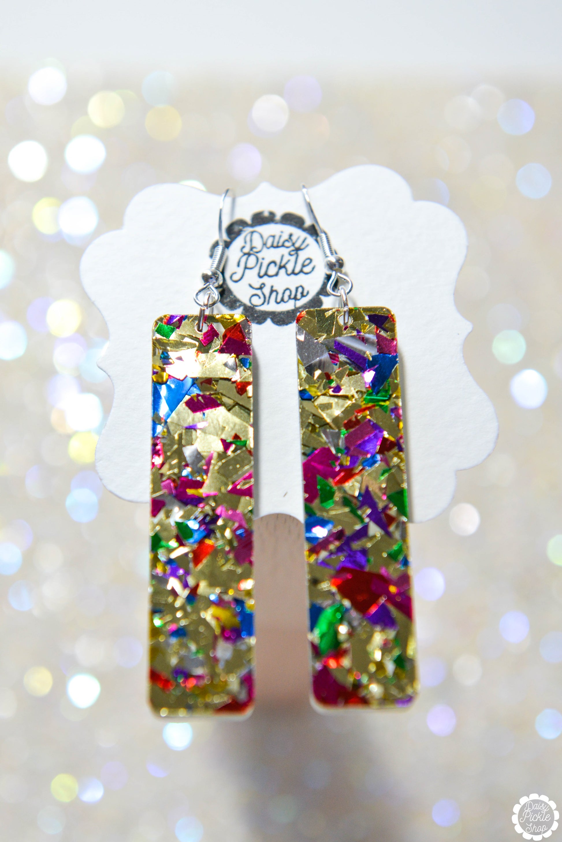 Festive Glitter Bar Earrings