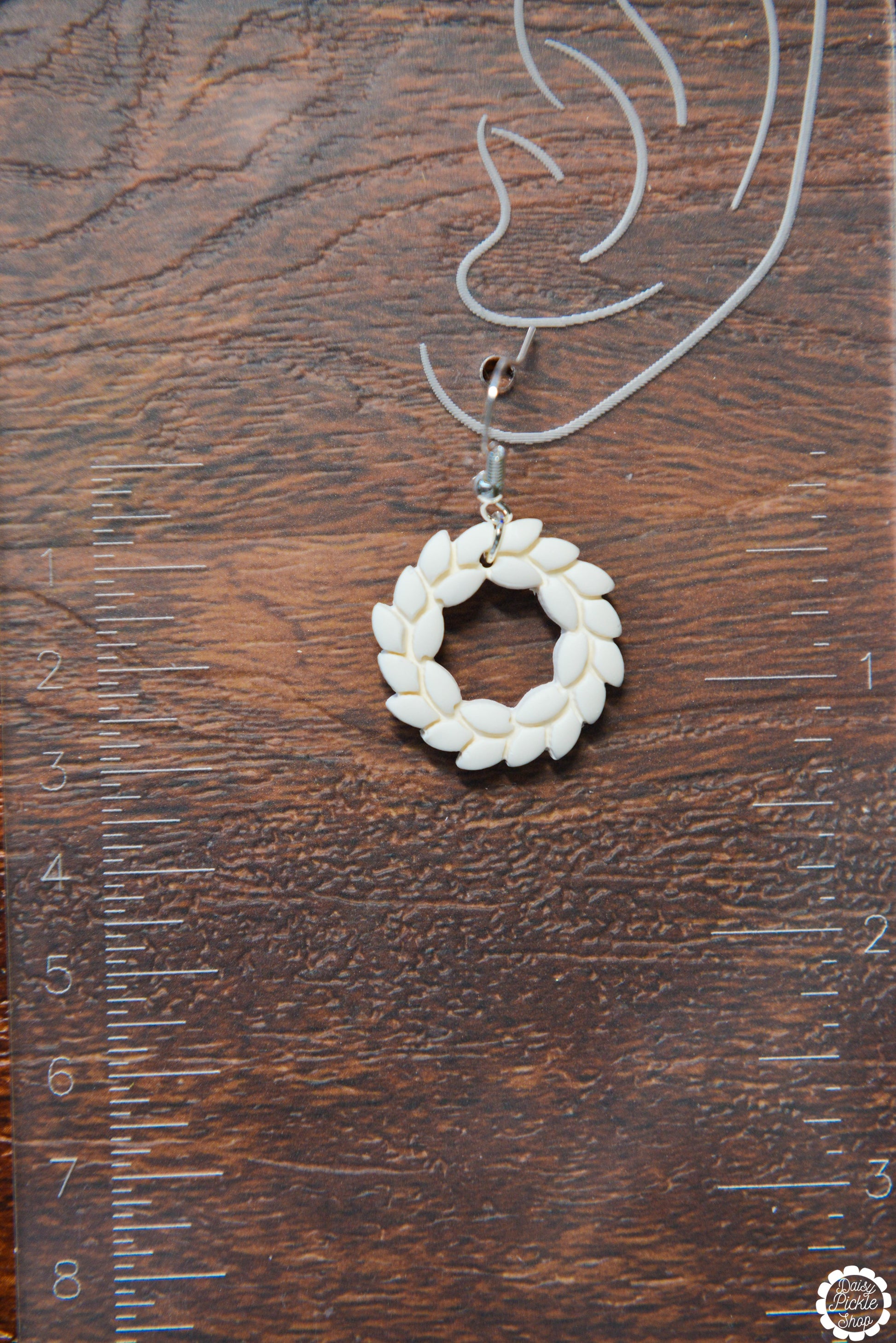 White Wreath Earrings