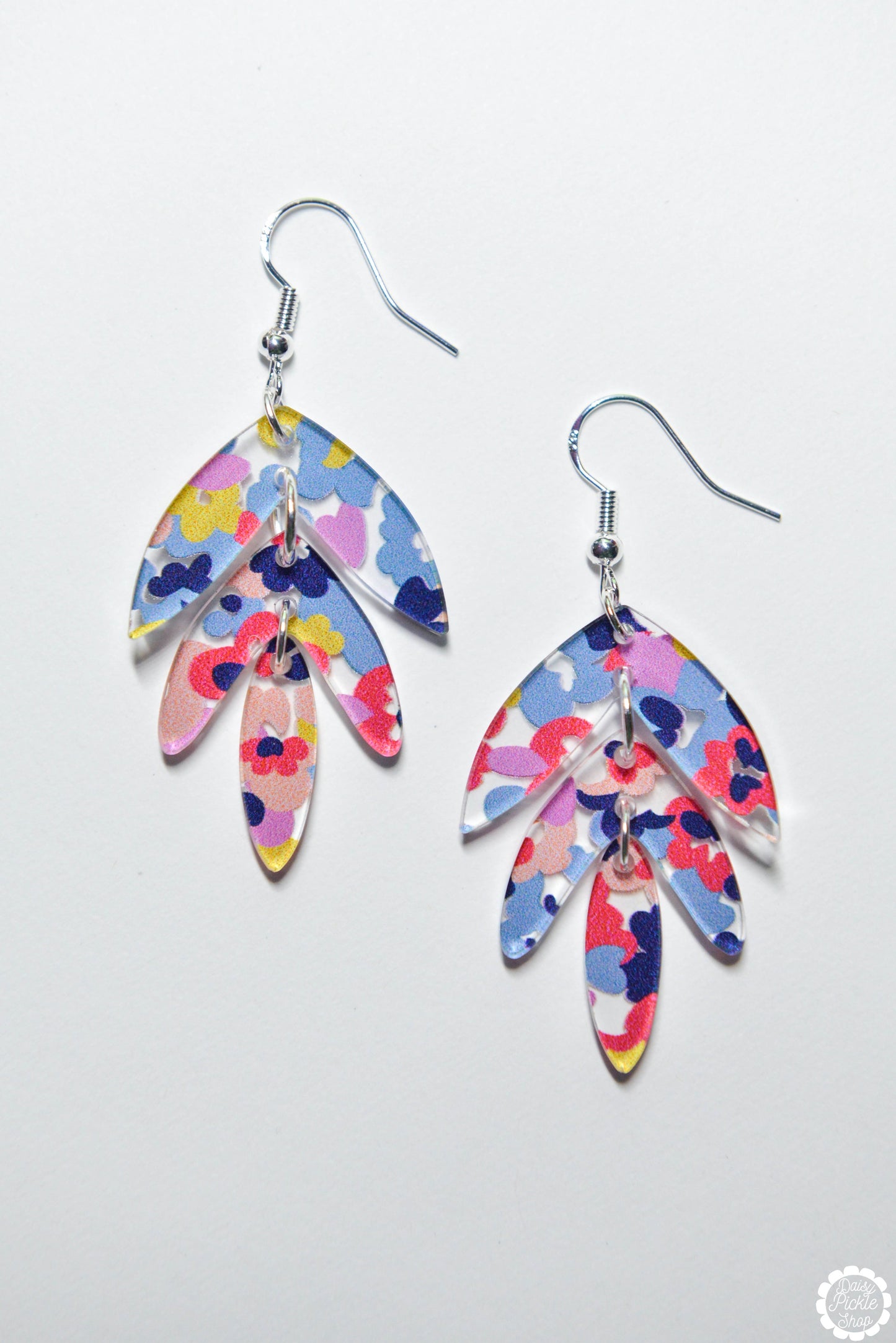 Floral Leaf Dangle Earrings