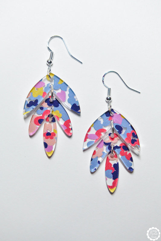 Floral Leaf Dangle Earrings