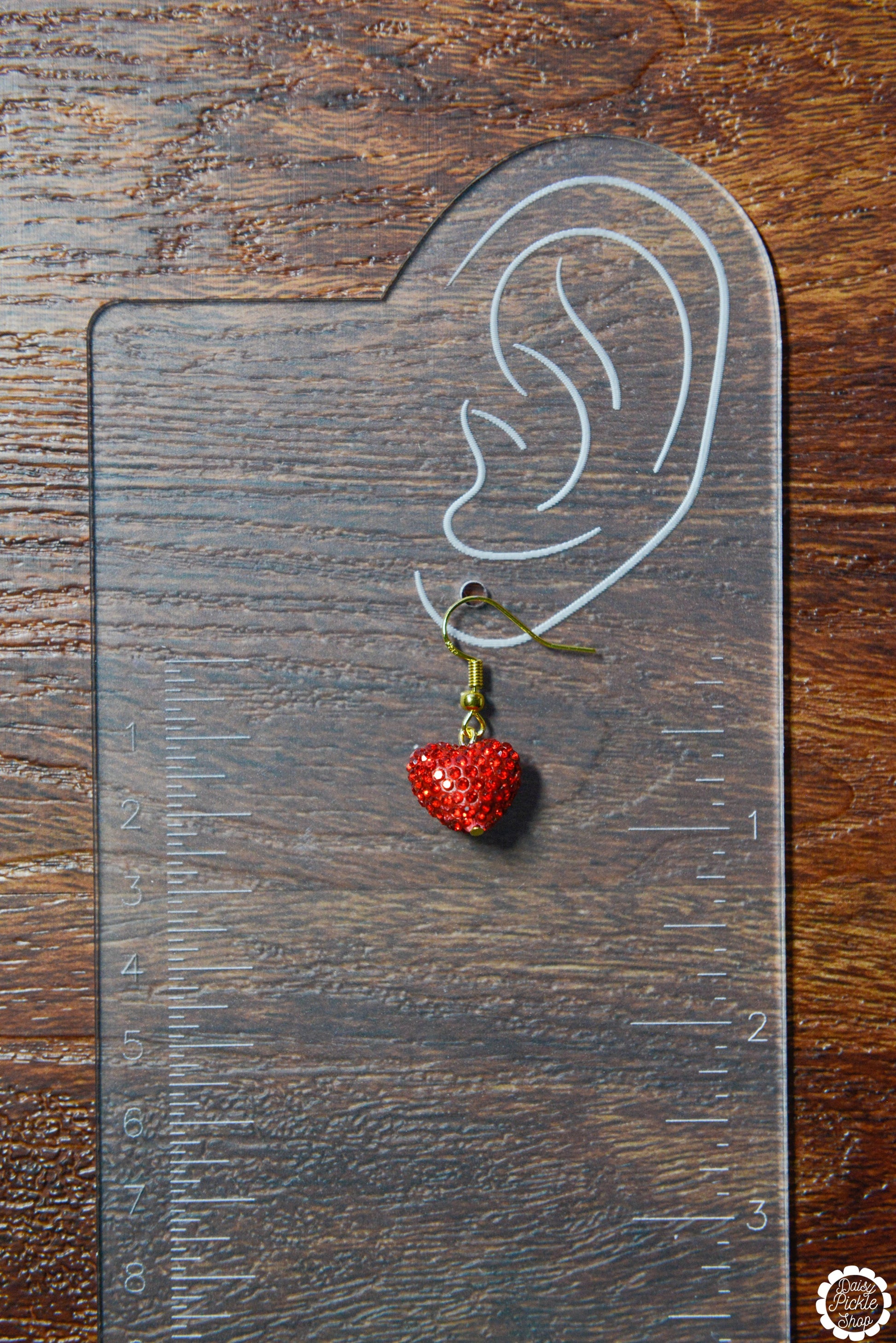 Sparkly Red Heart Earrings