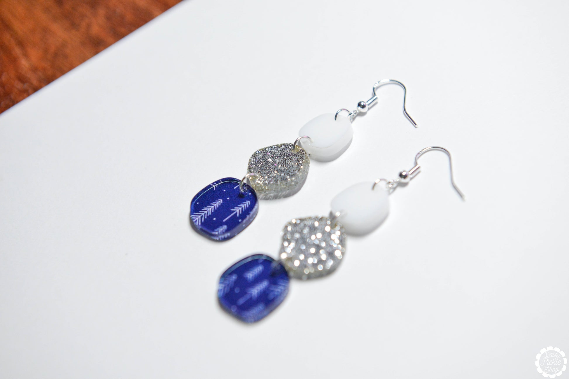 Blue Winter Sparkle Dangle Earrings