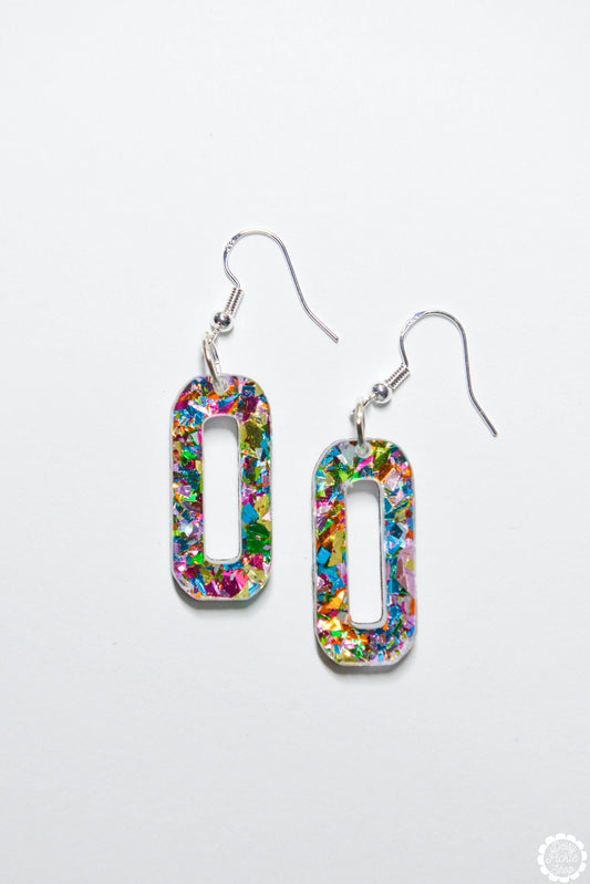 Sparkly Oval Earrings