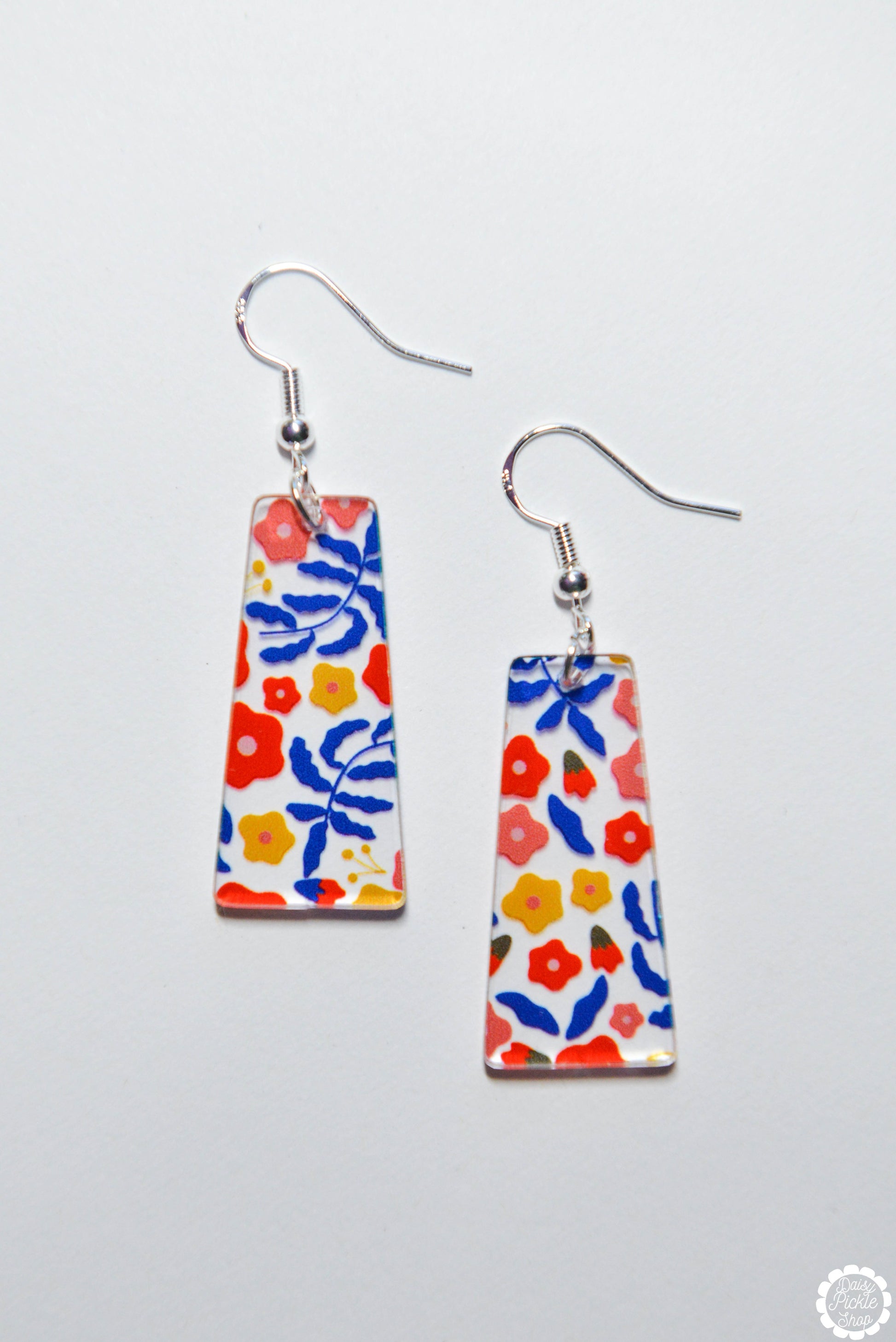 Retro Floral Bar Earrings  Media 1 of 3