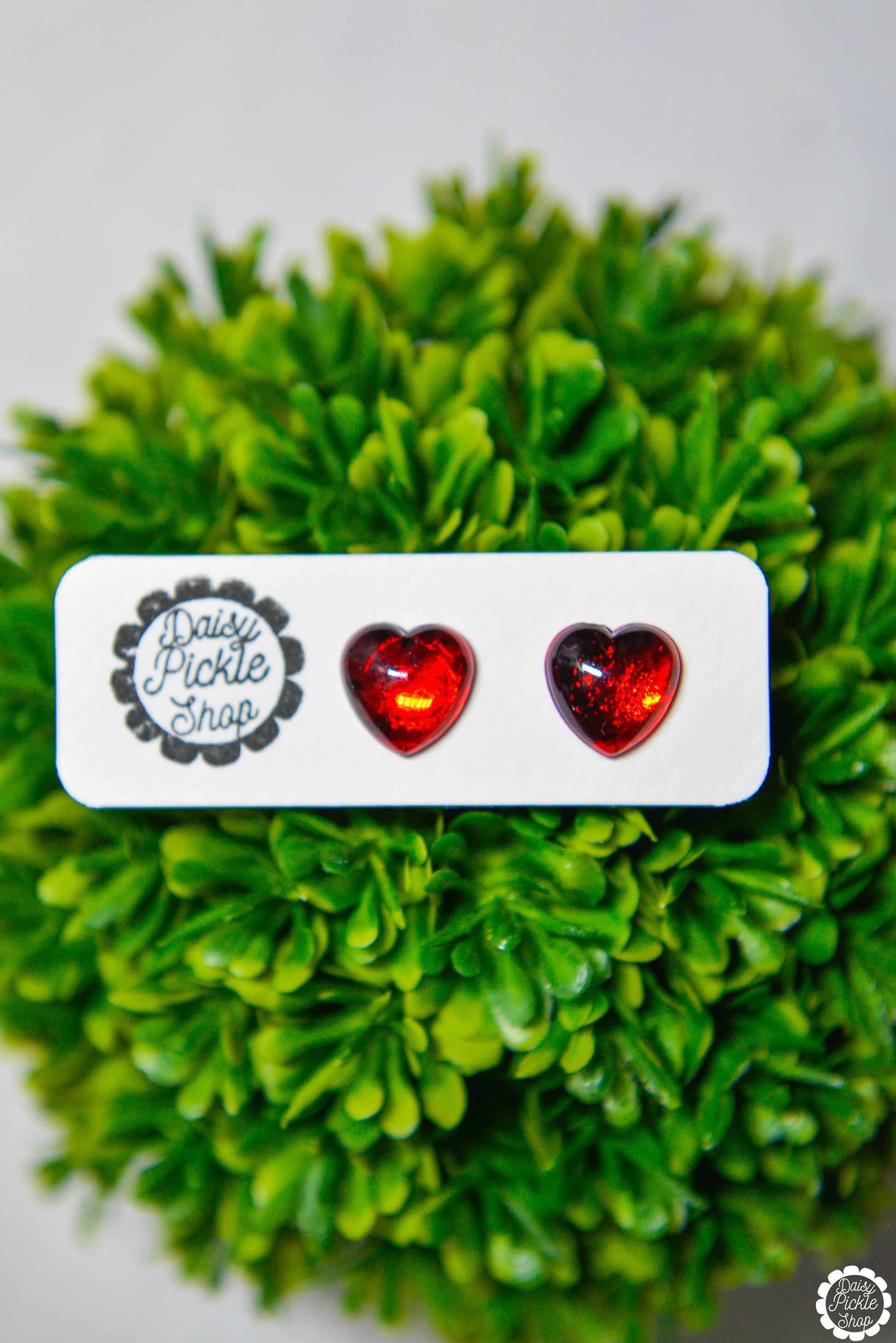 Red Heart Stud Earrings