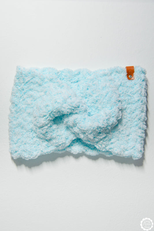 Cool Blue Twist Chenille Headband